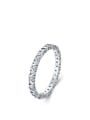 thumb 925 Sterling Silver Cubic Zirconia Ripple Classic Band Ring 0