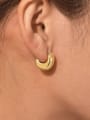 thumb Brass Geometric Minimalist   U-Shaped Earrings 1