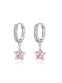 thumb 925 Sterling Silver Cubic Zirconia Pentagram Minimalist Huggie Earring 0