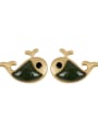 thumb 925 Sterling Silver Jade Dolphin Ethnic Stud Earring 4
