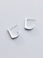 thumb 925 Sterling Silver Rhinestone  Geometric Minimalist Stud Earring 3