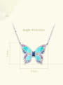 thumb 925 Sterling Silver Cubic Zirconia Enamel Butterfly Classic Necklace 2