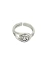 thumb Vintage  Sterling Silver With Platinum Plated Simplistic Smiley Free Size Rings 0