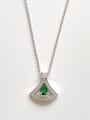 thumb 925 Sterling Silver Cubic Zirconia Triangle Minimalist Necklace 0
