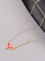 thumb Titanium Steel Enamel Heart Minimalist Necklace 1