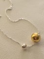 thumb 925 Sterling Silver Round Ball Minimalist Multi Strand Necklace 2