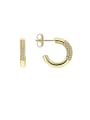 thumb Brass Cubic Zirconia Geometric Minimalist Stud Earring 3