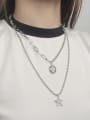 thumb Vintage Sterling Silver With Antique Silver Plated Trendy Geometric Multi Strand Necklaces 2