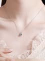 thumb Sterling Silver Moissanite Square Dainty Necklace 2