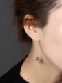 thumb 925 Sterling Silver Synthetic Crystal Flower Vintage Hook Earring 1