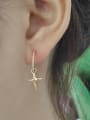 thumb 925 Sterling Silver retro gold cross Vintage study Earring 1