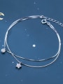 thumb 925 sterling silver cubic zirconia star minimalist strand bracelet 0