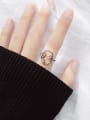 thumb 925 Sterling Silver Minimalist Hollow Face  Free Size Ring 1