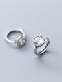 thumb 925 sterling silver cubic zirconia  round minimalist huggie earring 0