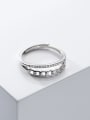 thumb 925 Sterling Silver Rhinestone Hollow Irregular Dainty Stackable Ring 1