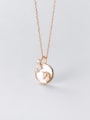 thumb 925 Sterling Silver Shell Round Minimalist penadant Necklace 0