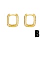 thumb Brass Cubic Zirconia Geometric Trend Huggie Earring 1