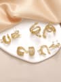 thumb Brass Cubic Zirconia Geometric Hip Hop Clip Earring 0