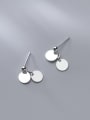 thumb 925 Sterling Silver Round Minimalist Drop Earring 0