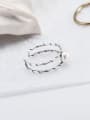 thumb 925 Sterling Silver Imitation Pearl Geometric Vintage Stackable Ring 3
