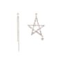 thumb Brass Cubic Zirconia  Minimalist  Star Tassel Asymmetric Earrings 0