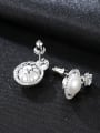 thumb 925 Sterling Silver Freshwater Pearl White Round Luxury Stud Earring 2