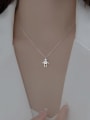 thumb 925 Sterling Silver Irregular Cute Robot Pendant Necklace 1