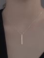 thumb 925 Sterling Silver Geometric Minimalist Tassel Necklace 1