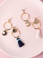 thumb Alloy With Gold Plated Fashion Moon Drop Earrings 1