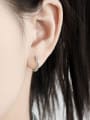 thumb 925 Sterling Silver Geometric Minimalist Huggie Earring 2