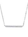 thumb 925 Sterling Silver Rectangle  Round Stick  Necklace 0