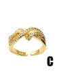 thumb Brass Cubic Zirconia Heart Vintage Stackable Ring 2