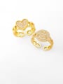 thumb Brass Cubic Zirconia Heart Vintage Band Ring 0