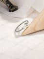 thumb 925 Sterling Silver  Vintage  Asymmetric line Bead Round Band Ring 3