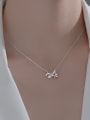 thumb 925 Sterling Silver Cubic Zirconia Bowknot Minimalist Necklace 3