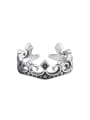 thumb 925 Sterling Silver Cubic Zirconia Crown Vintage Midi Ring 0