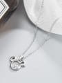 thumb 925 Sterling Silver Rhinestone Mouse Minimalist Necklace 2