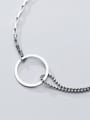 thumb 925 Sterling Silver Simple Ring Personality Fashion Asymmetry  Link Bracelet 2