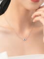 thumb 925 Sterling Silver Cubic Zirconia Evil Eye Minimalist Necklace 2