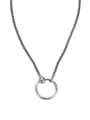 thumb Vintage Sterling Silver With Antique Silver Plated Simplistic Hollow Round Necklaces 3