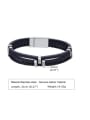 thumb Stainless steel Artificial Leather Geometric Hip Hop Wristband Bracelet 2