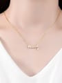 thumb 925 Sterling Silver Rhinestone Letter Minimalist Necklace 1
