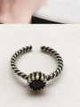 thumb 925 Sterling Silver  Vintage Twist Black Cubic Zirconia  free size Ring 3