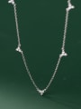 thumb 925 Sterling Silver Cubic Zirconia Flower Dainty Necklace 4
