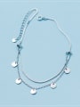 thumb 925 Sterling Silver  Minimalist Round Double layer Anklet 0