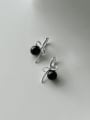 thumb 925 Sterling Silver Imitation Pearl Bowknot Vintage Drop Earring 2