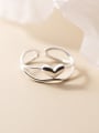 thumb 925 Sterling Silver Heart Minimalist Stackable Ring 0