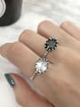 thumb 925 Sterling Silver with Cubic Zirconia Black Oval Trend Solitaire Ring 0