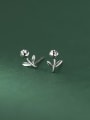 thumb 925 Sterling Silver Flower Minimalist Stud Earring 2