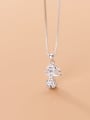 thumb 925 Sterling Silver Cubic Zirconia Cute Dog Charm Necklace 0